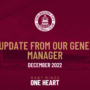GENERAL MANAGER UPDATE – DECEMBER 2022