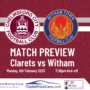 Witham Town (H) Essex Senior Cup Quarter-Final Match Preview