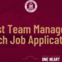 First Team Manager / Coach Job Applications